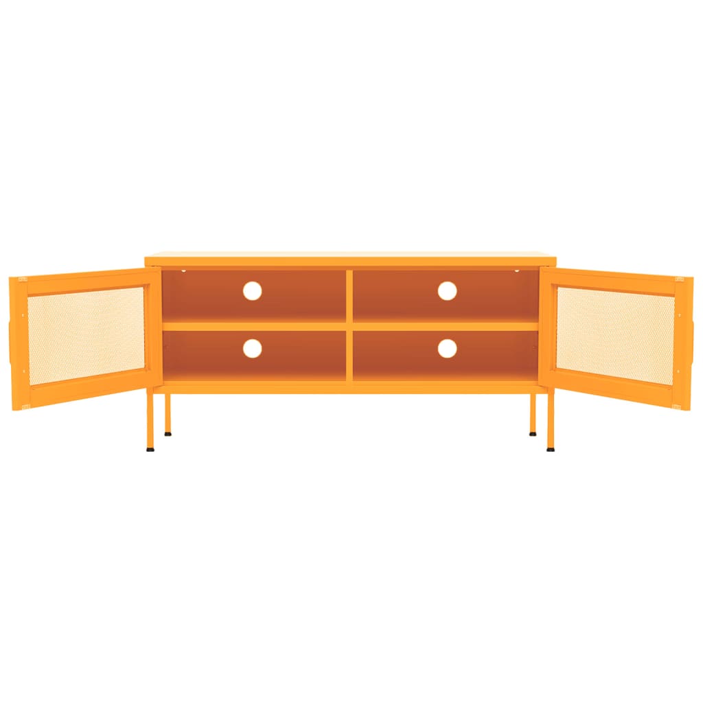 Meuble TV jaune moutarde 105x35x50 cm acier