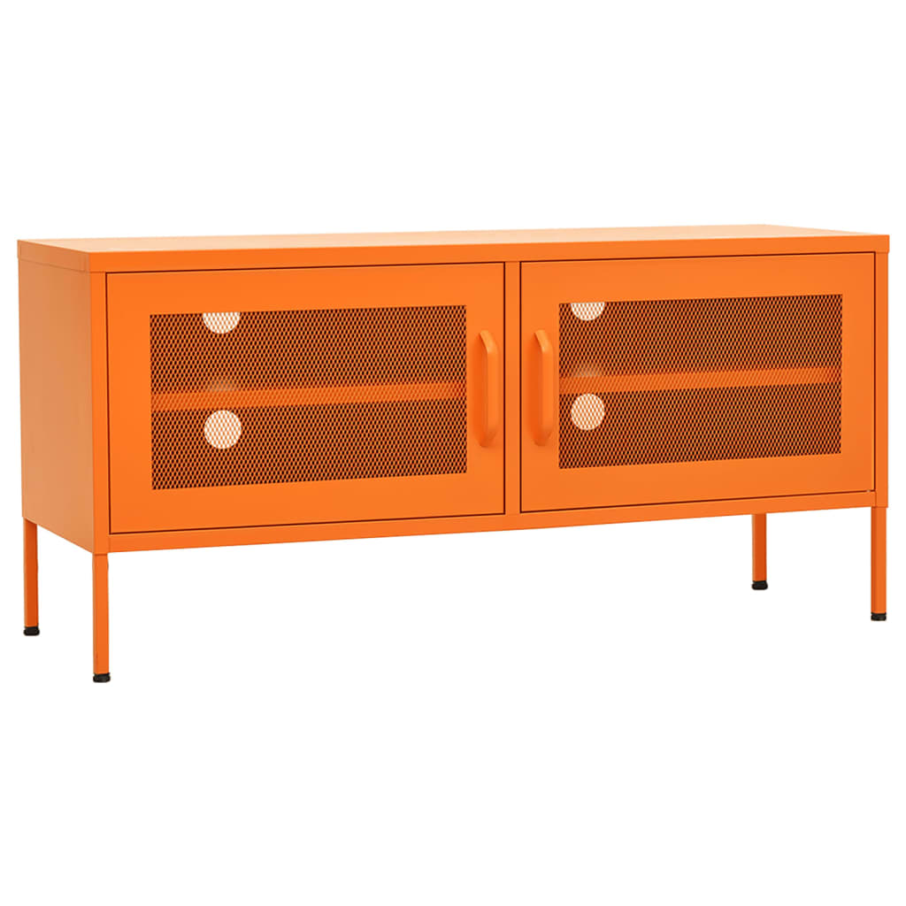 Meuble TV orange 105x35x50 cm acier