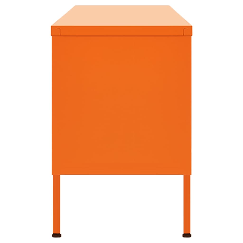 Meuble TV orange 105x35x50 cm acier