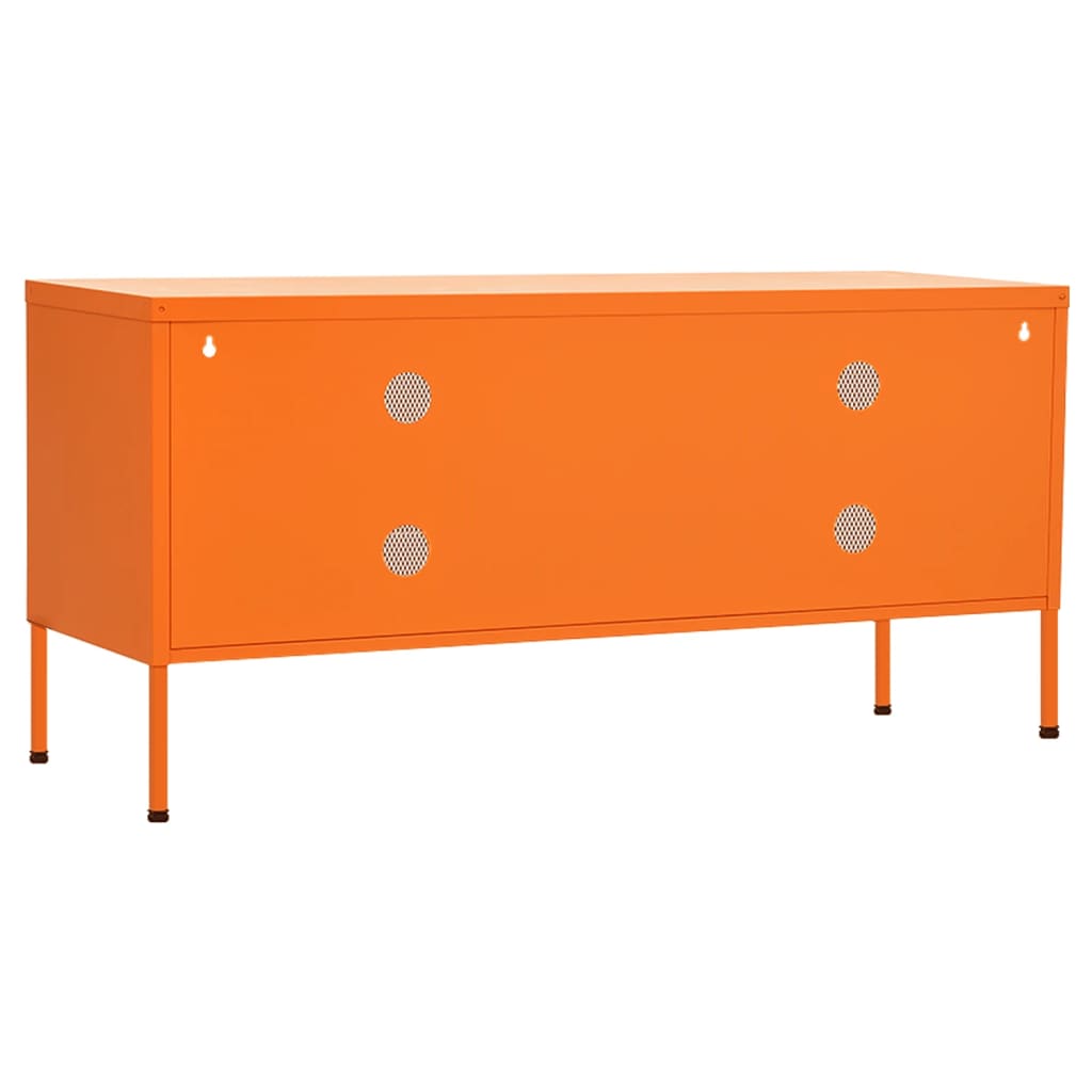 Meuble TV orange 105x35x50 cm acier