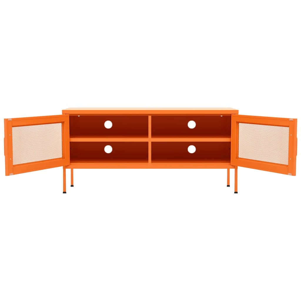 Meuble TV orange 105x35x50 cm acier
