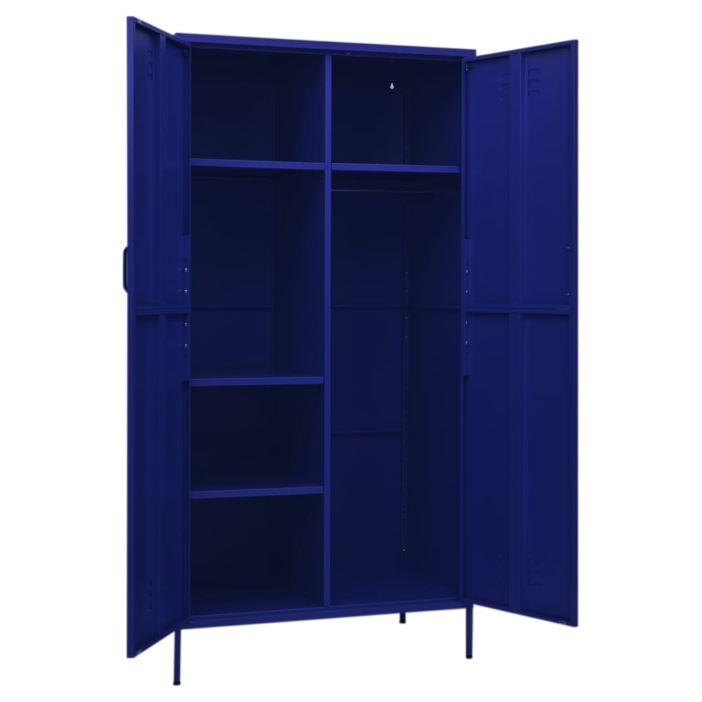 Armoire bleu marine 90x50x180 cm acier