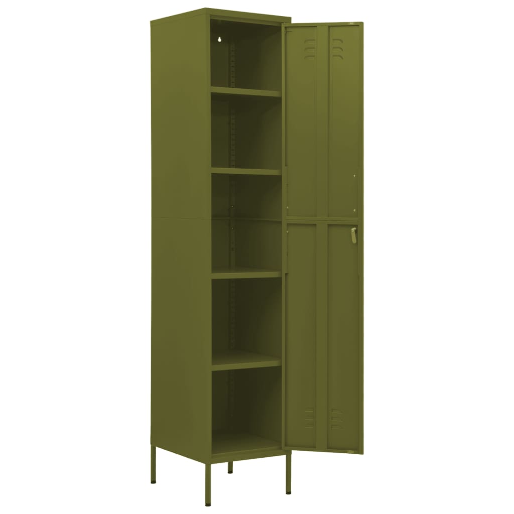 Armoire vestiaire vert olive 35x46x180 cm acier