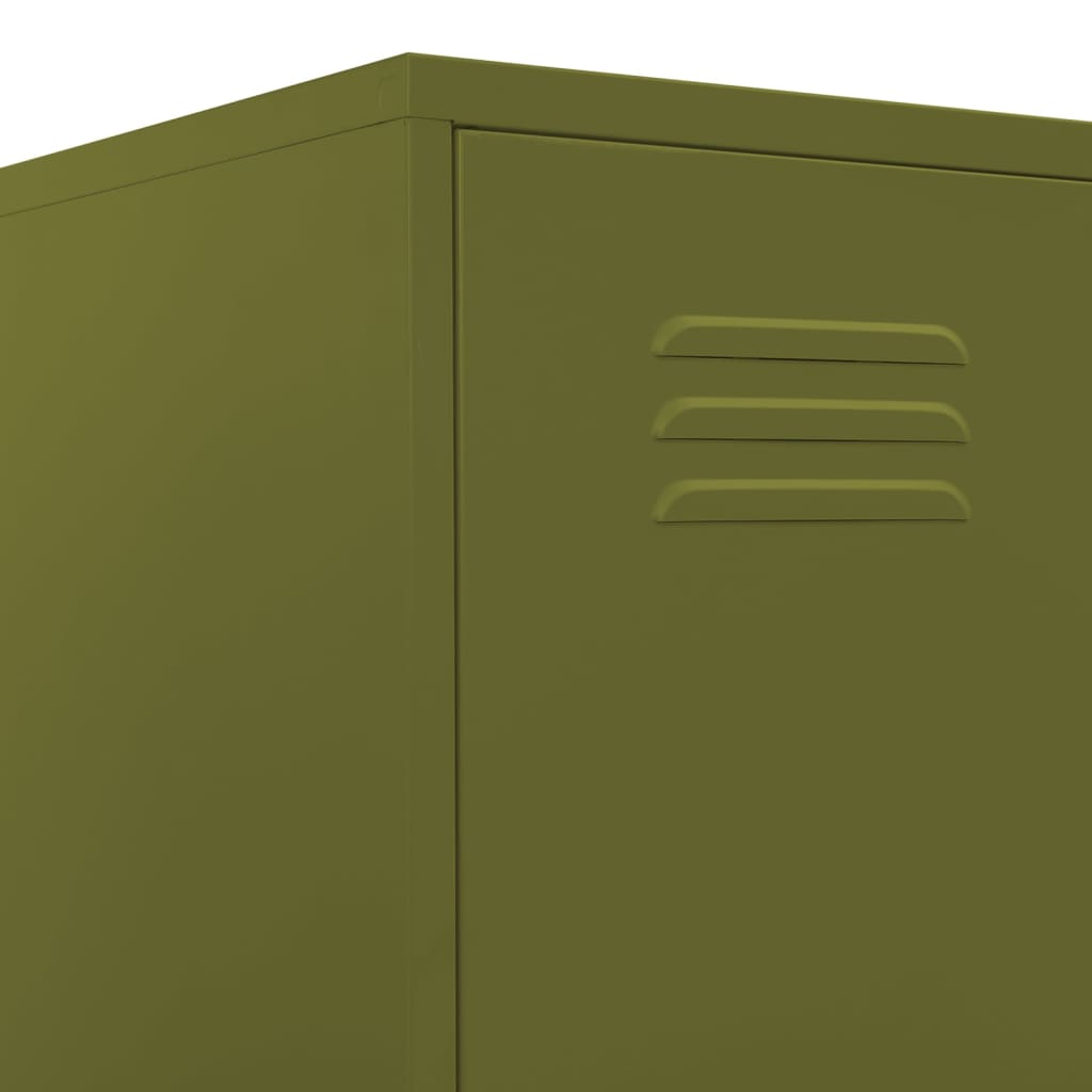 Armoire vestiaire vert olive 35x46x180 cm acier