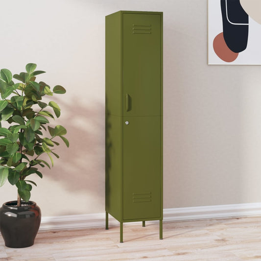 Armoire vestiaire vert olive 35x46x180 cm acier