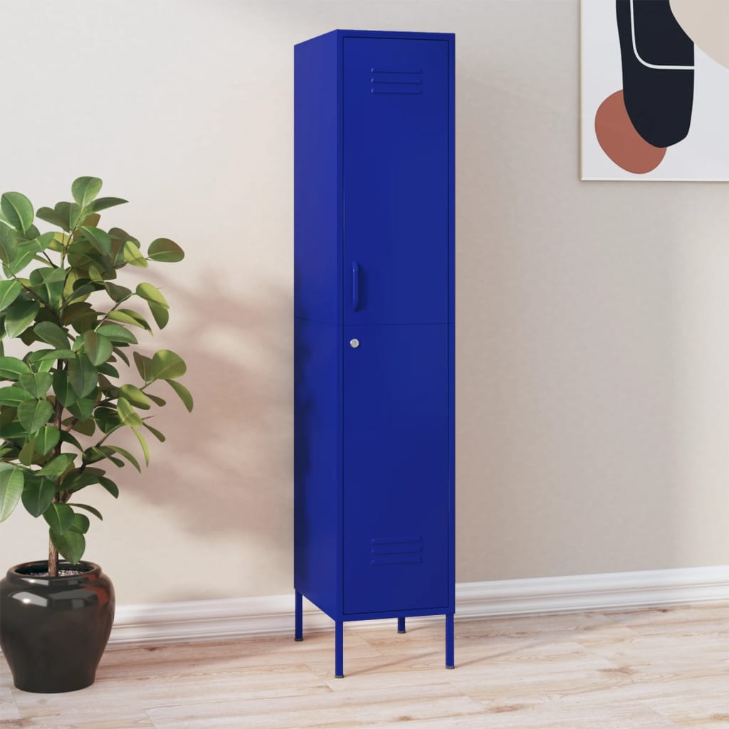 Armoire vestiaire bleu marine 35x46x180 cm acier