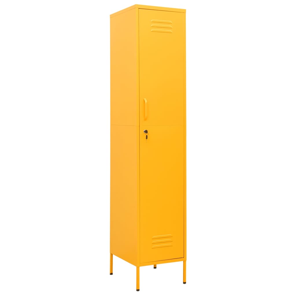 Locker cabinet mustard yellow 35x46x180 cm steel