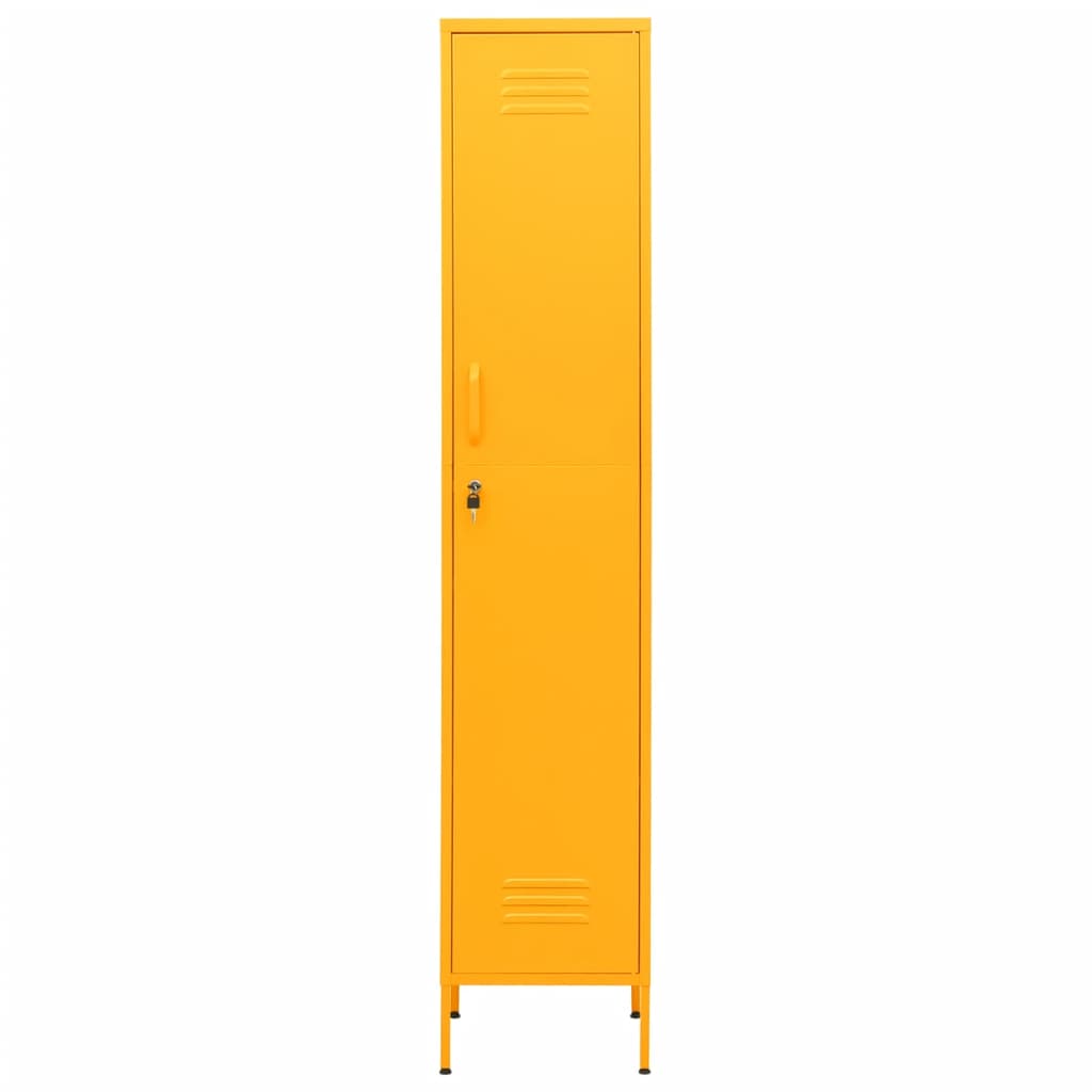 Locker cabinet mustard yellow 35x46x180 cm steel