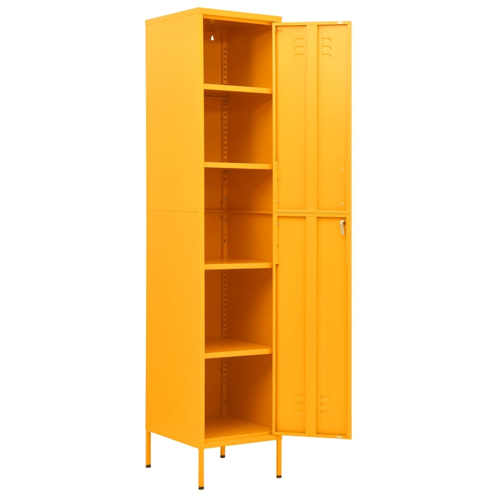 Locker cabinet mustard yellow 35x46x180 cm steel