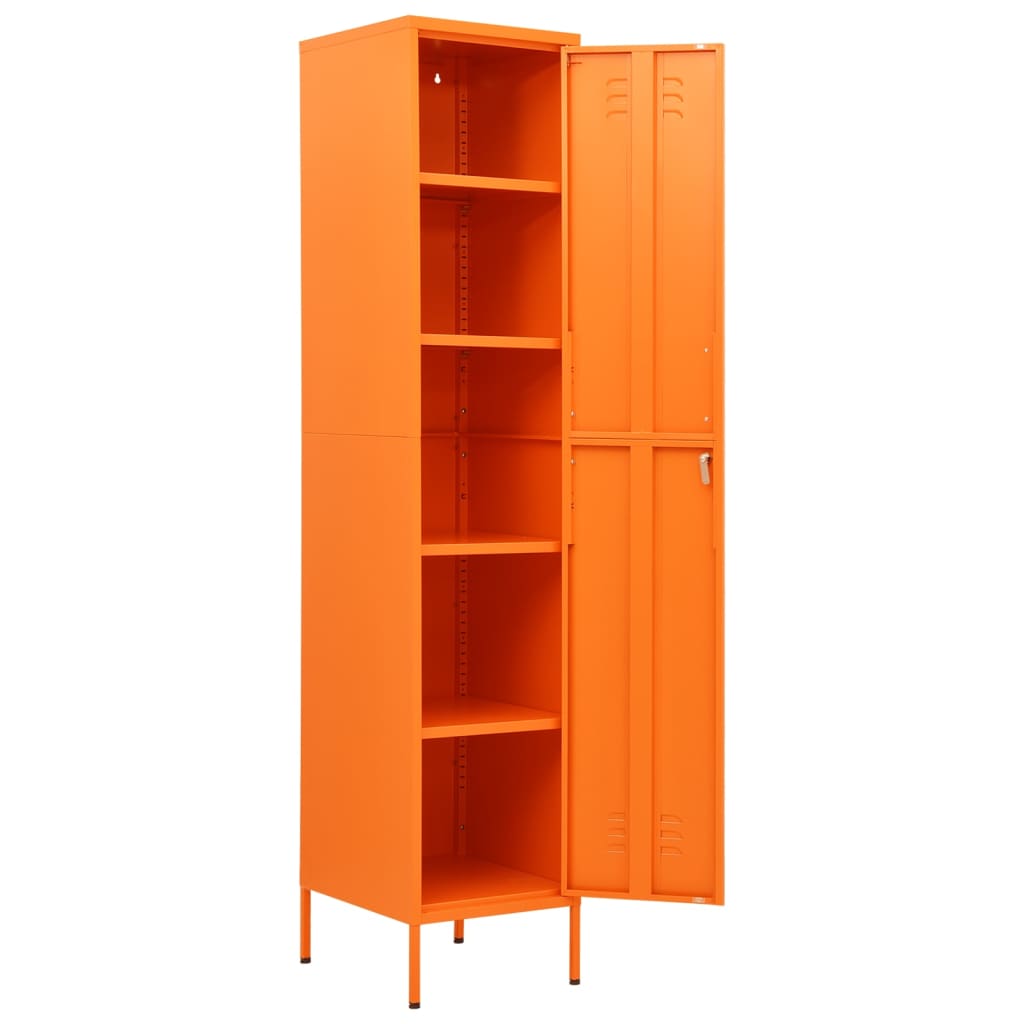 Armoire vestiaire orange 35x46x180 cm en acier