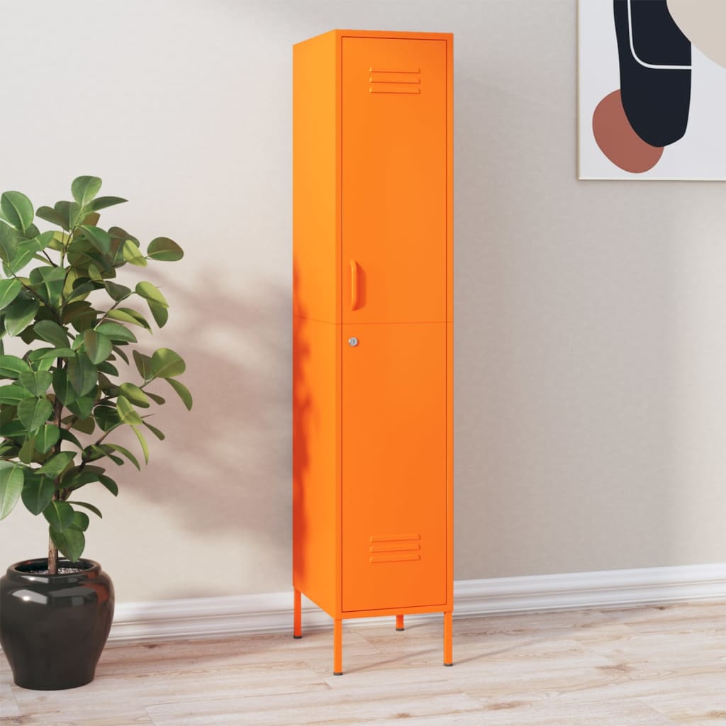 Armoire vestiaire orange 35x46x180 cm en acier