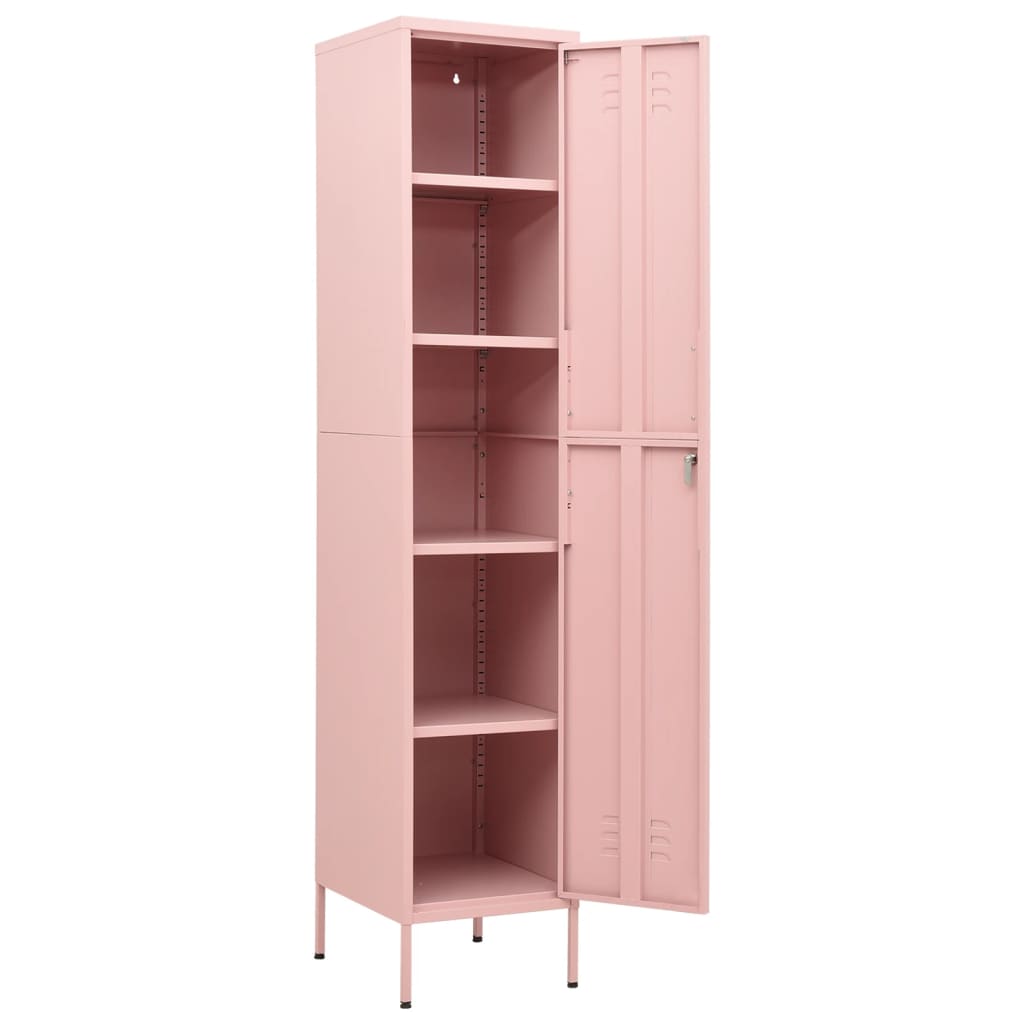 Armoire vestiaire rose 35x46x180 cm en acier