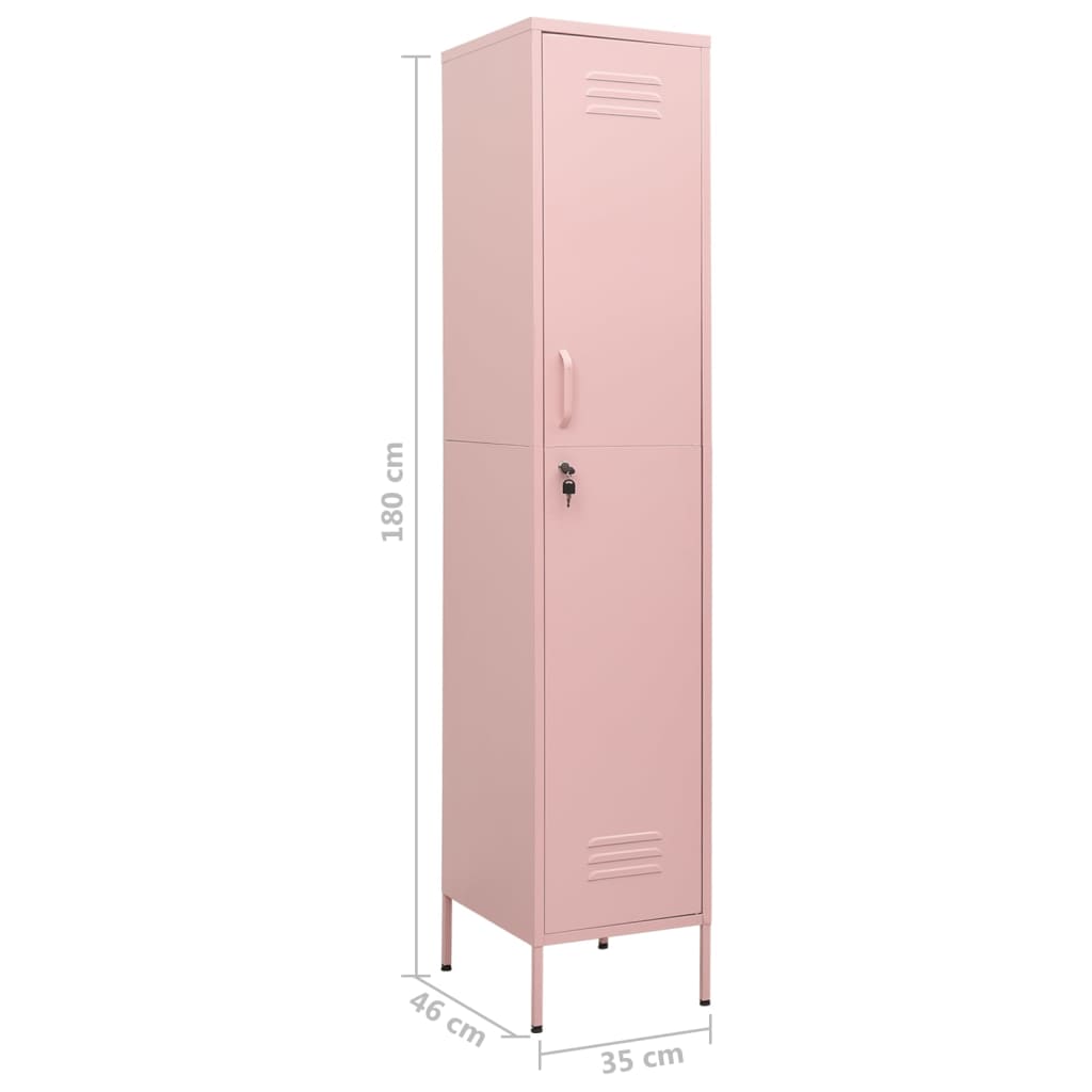 Armoire vestiaire rose 35x46x180 cm en acier