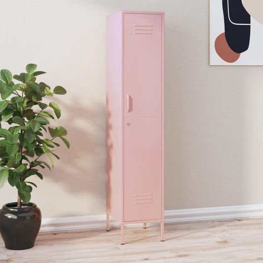 Armoire vestiaire rose 35x46x180 cm en acier