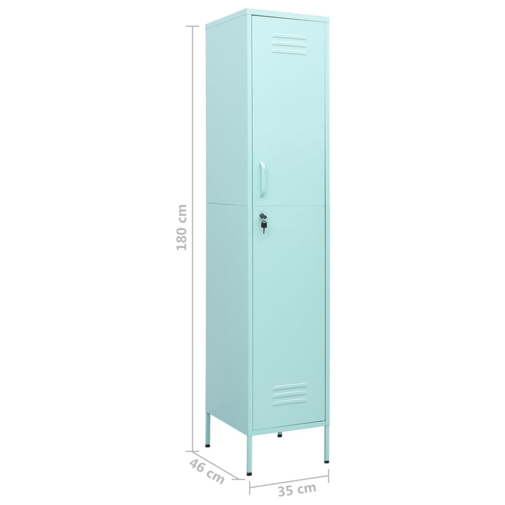 Armoire vestiaire vert menthe 35x46x180 cm acier