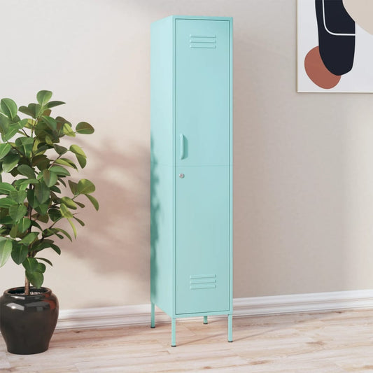 Armoire vestiaire vert menthe 35x46x180 cm acier