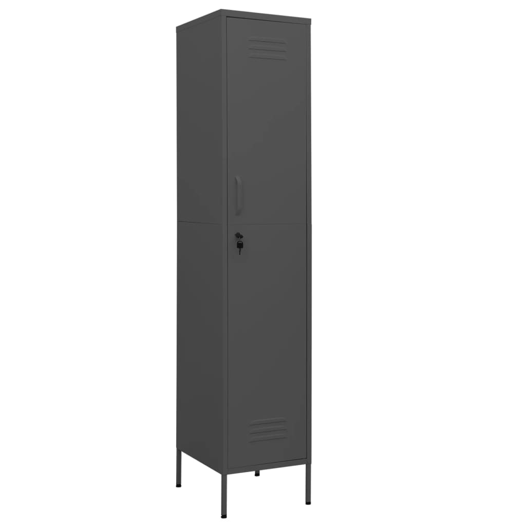 Locker cabinet anthracite 35x46x180 cm steel