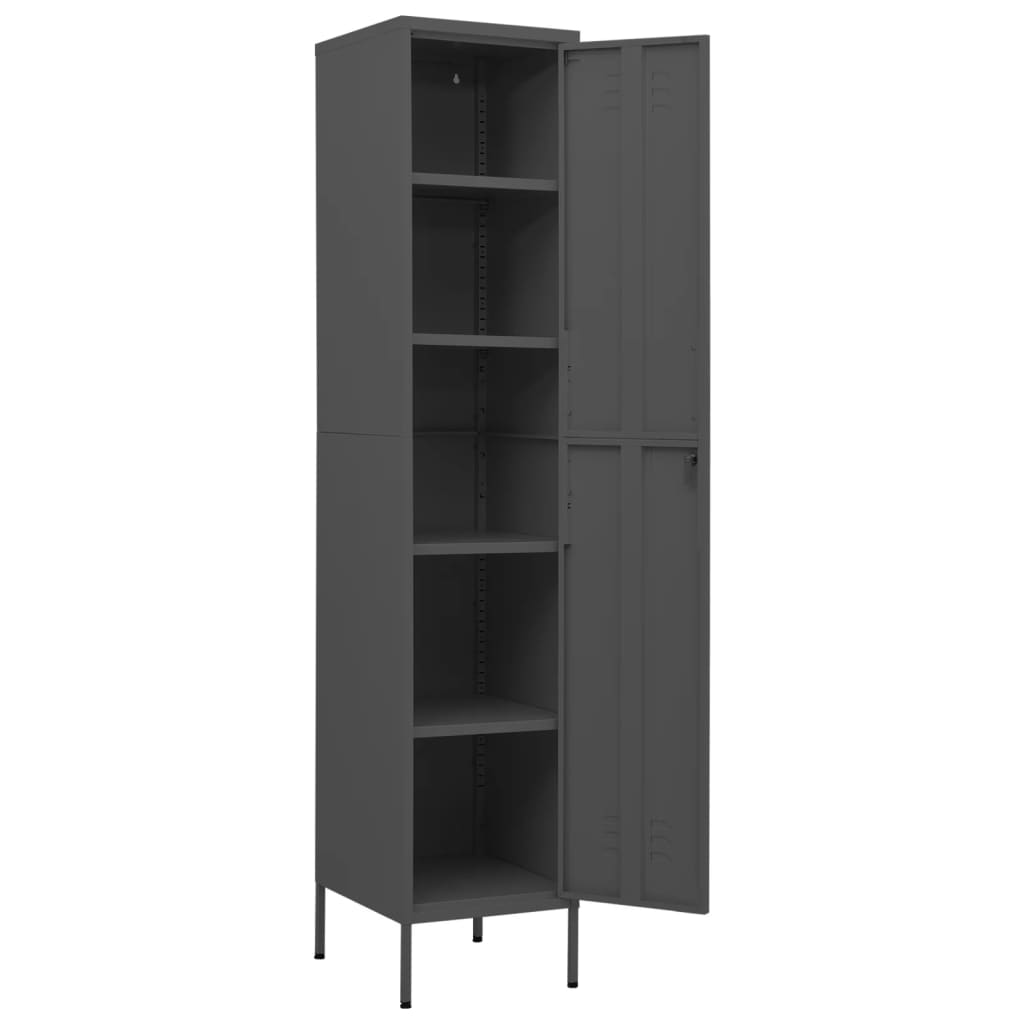 Locker cabinet anthracite 35x46x180 cm steel