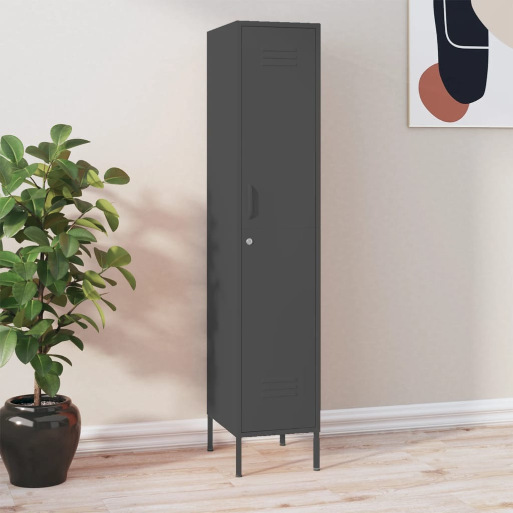 Locker cabinet anthracite 35x46x180 cm steel