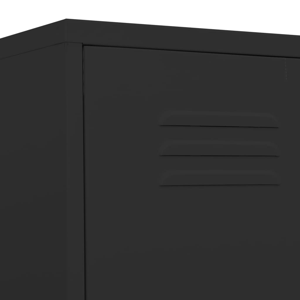 Locker cabinet black 35x46x180 cm steel