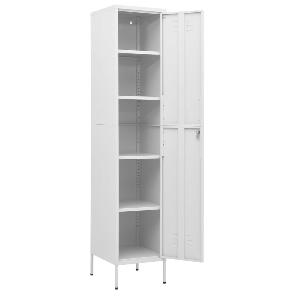 Locker cabinet white 35x46x180 cm steel