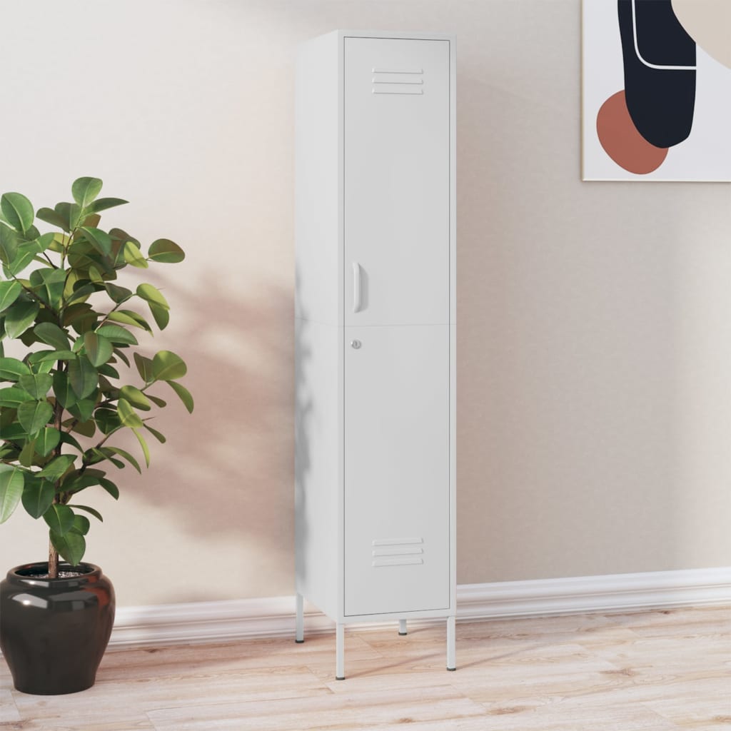 Locker cabinet white 35x46x180 cm steel
