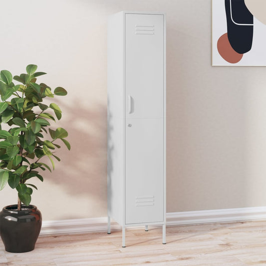 Locker cabinet white 35x46x180 cm steel