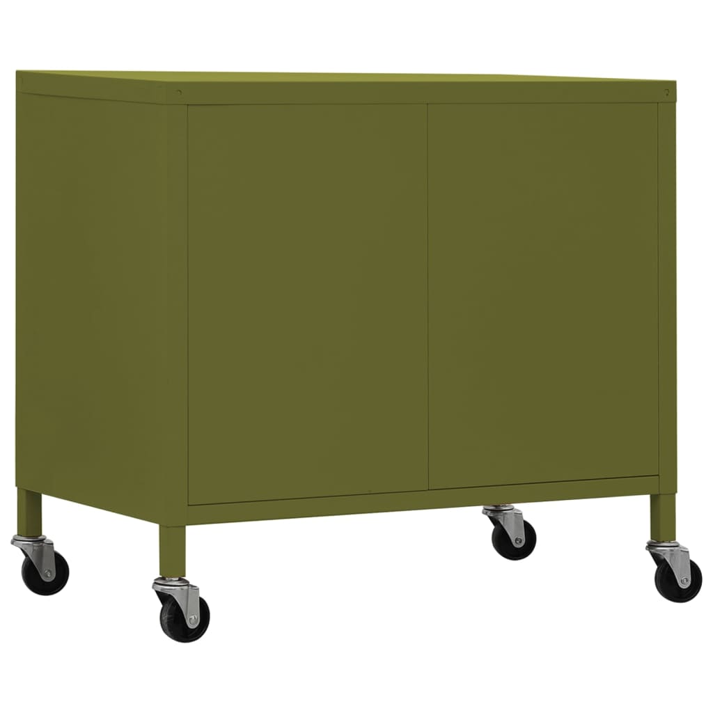 Storage cabinet olive green 60x35x56 cm steel