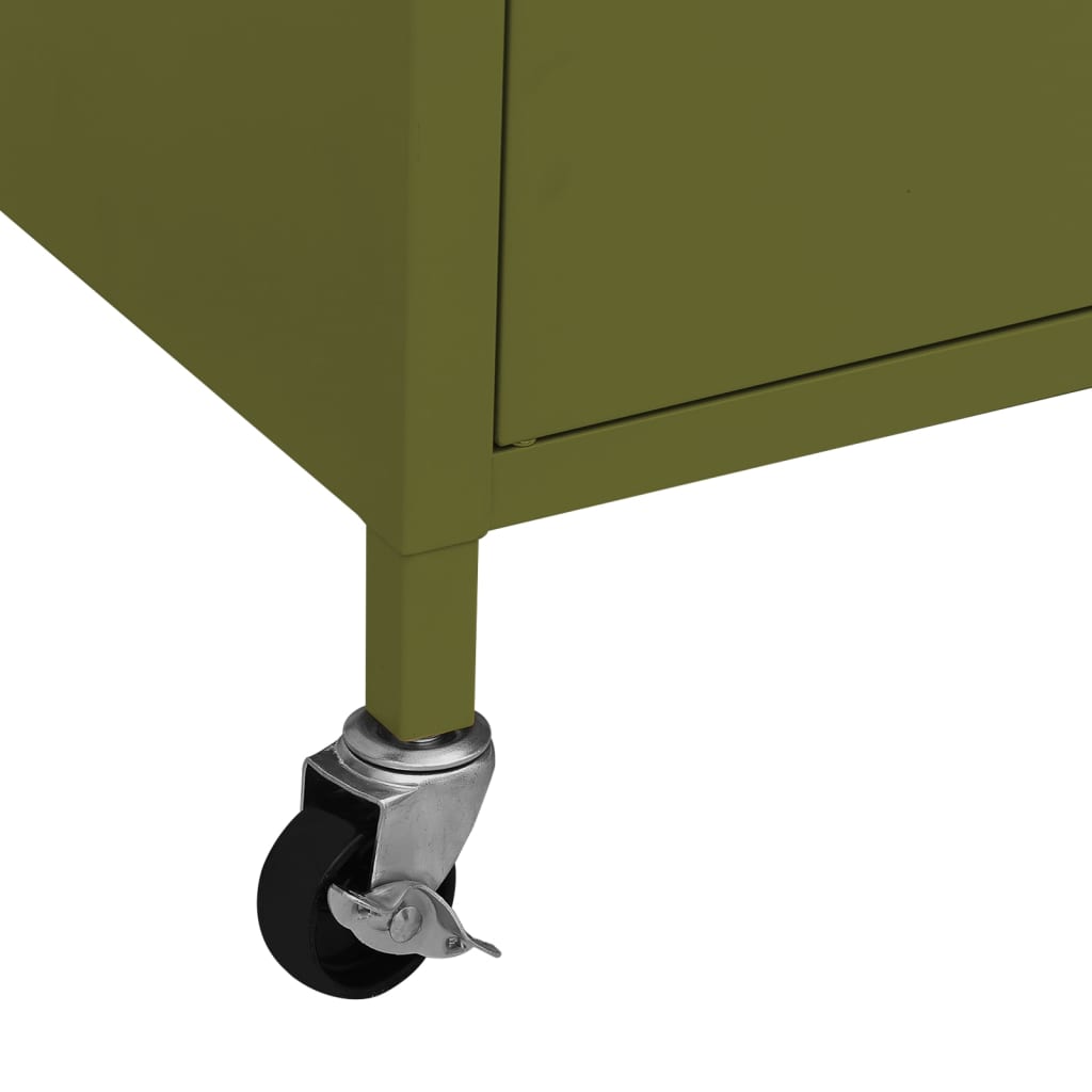 Storage cabinet olive green 60x35x56 cm steel