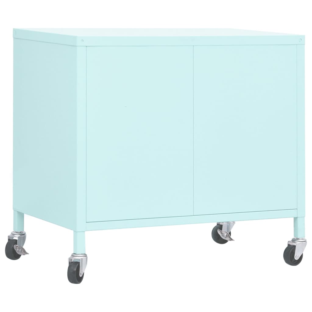 Meuble de rangement vert menthe 60x35x56 cm acier