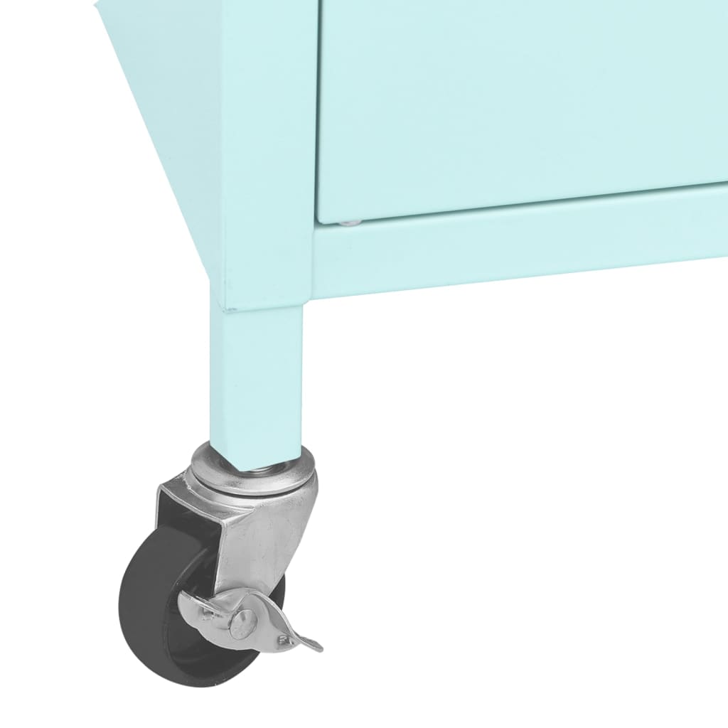 Meuble de rangement vert menthe 60x35x56 cm acier