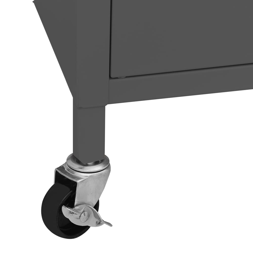 Armoire de rangement anthracite 60x35x56 cm en acier