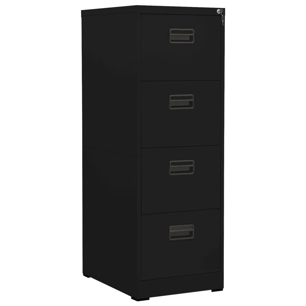 Aktenschrank Schwarz 46x62x133 cm Stahl