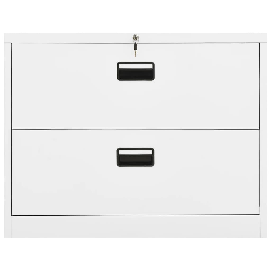 Aktenschrank Weiß 90x46x72,5 cm Stahl