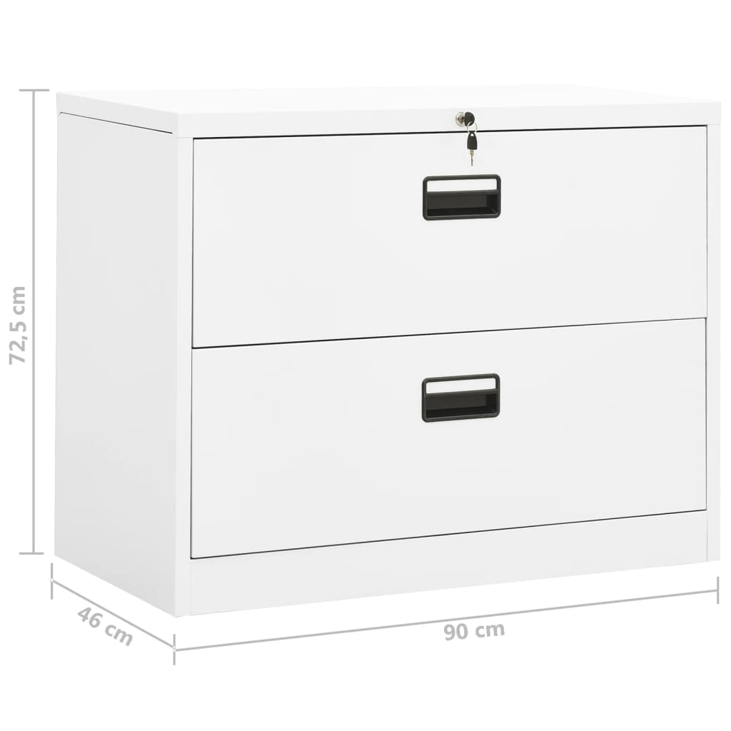 Aktenschrank Weiß 90x46x72,5 cm Stahl