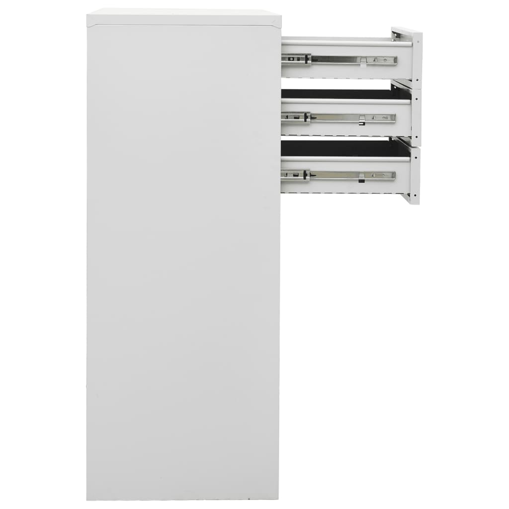 Armoire de bureau gris clair 90x40x102 cm en acier