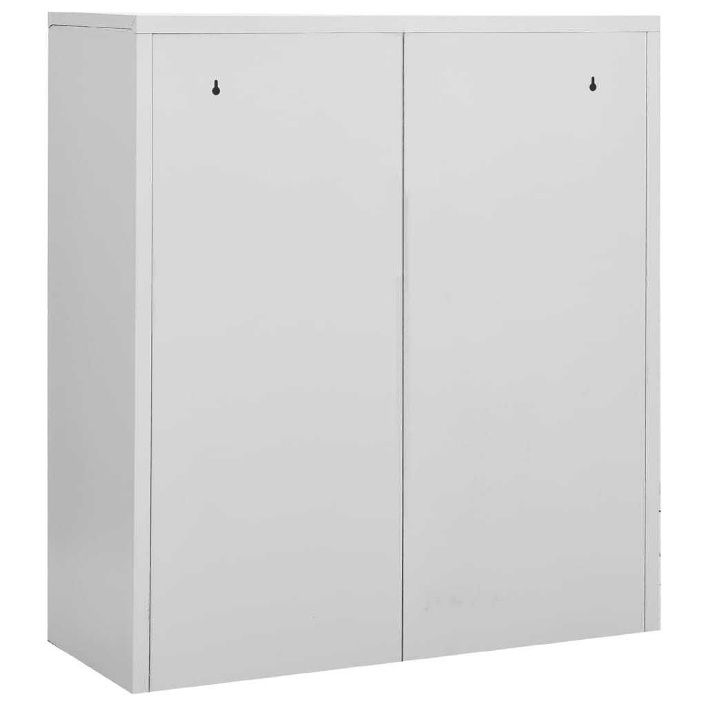 Armoire de bureau gris clair 90x40x102 cm en acier