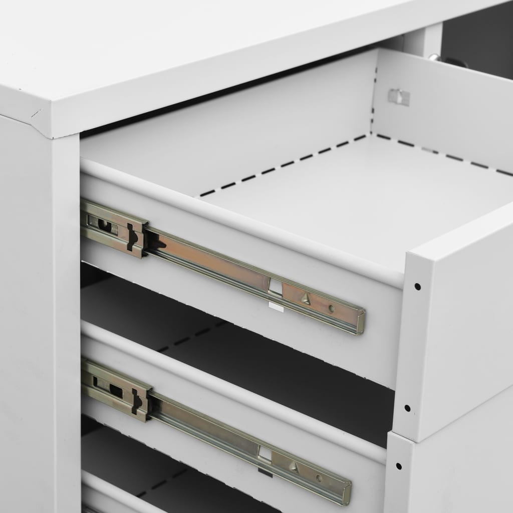 Armoire de bureau gris clair 90x40x102 cm en acier