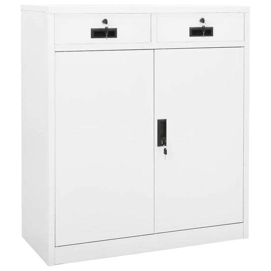 Armoire de bureau blanche 90x40x102 cm en acier