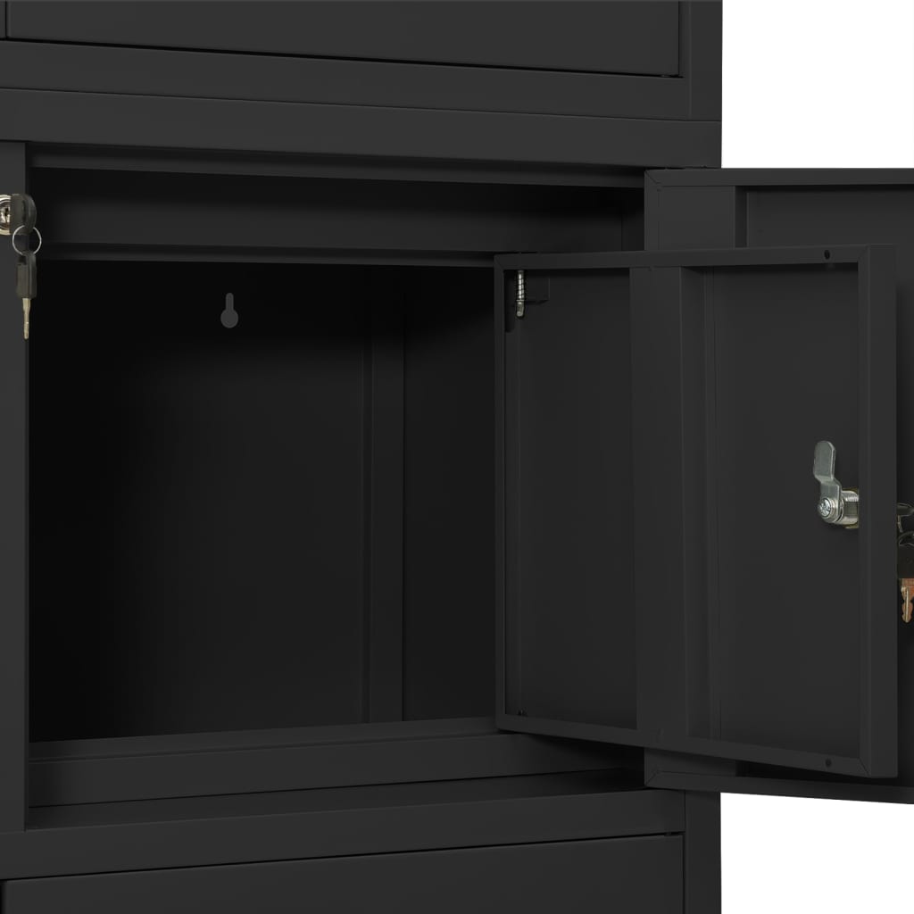 Office cabinet anthracite 90x40x180 cm steel