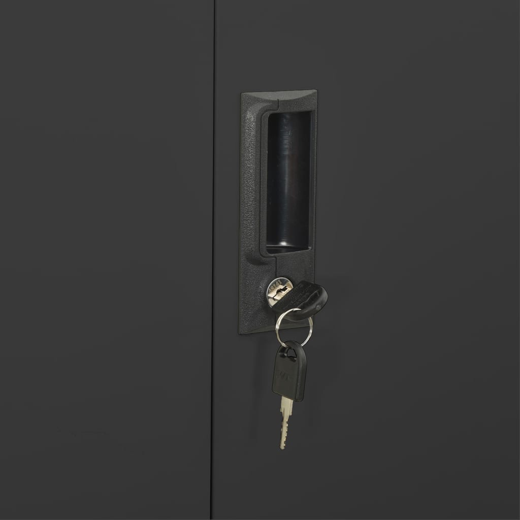 Office cabinet anthracite 90x40x180 cm steel