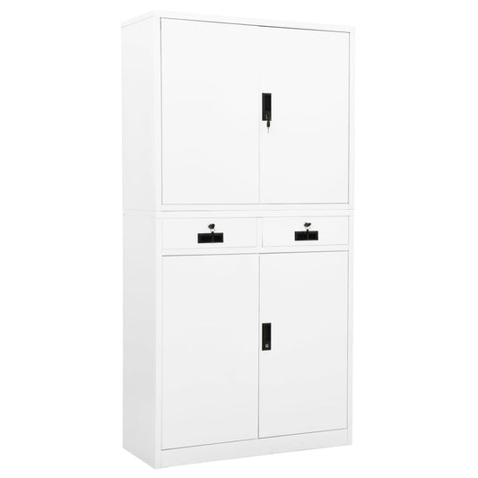 Armoire de bureau blanche 90x40x180 cm en acier