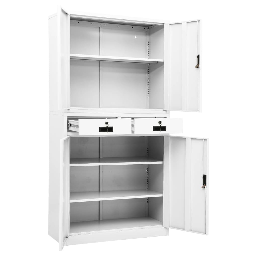 Office cabinet white 90x40x180 cm steel