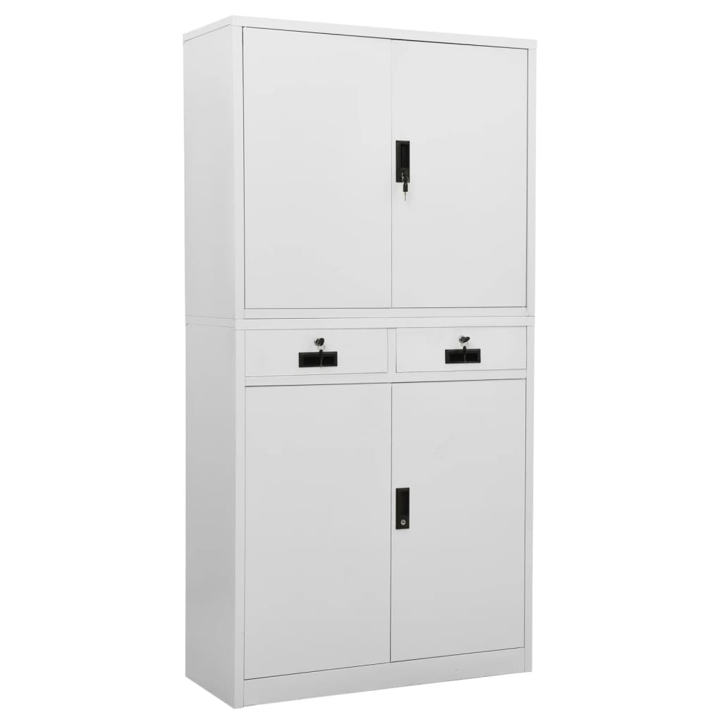 Armoire de bureau gris clair 90x40x180 cm en acier