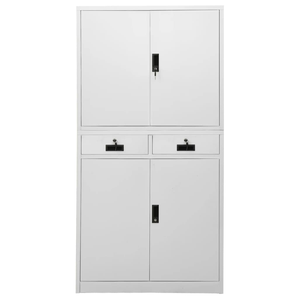 Armoire de bureau gris clair 90x40x180 cm en acier