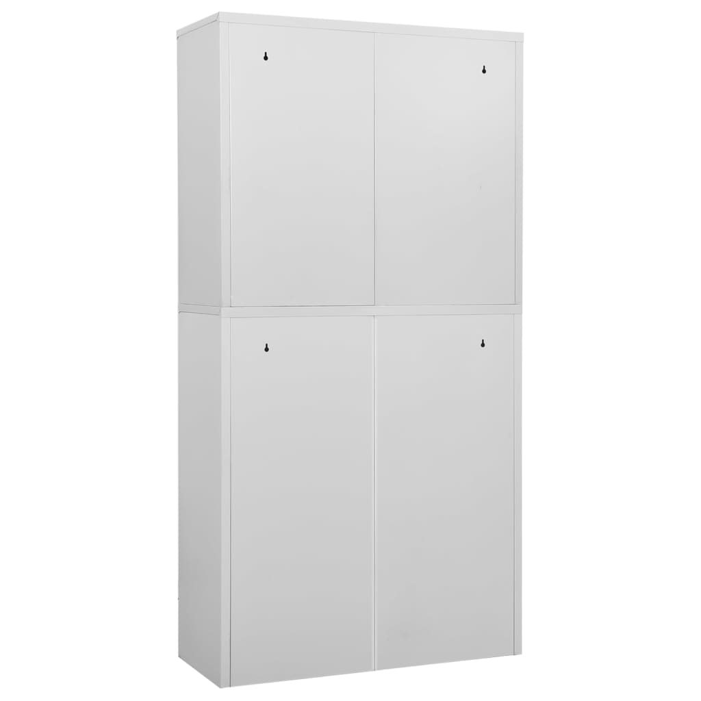 Armoire de bureau gris clair 90x40x180 cm en acier