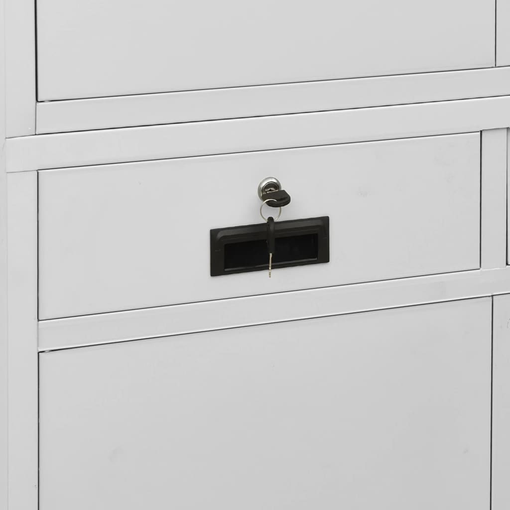 Armoire de bureau gris clair 90x40x180 cm en acier