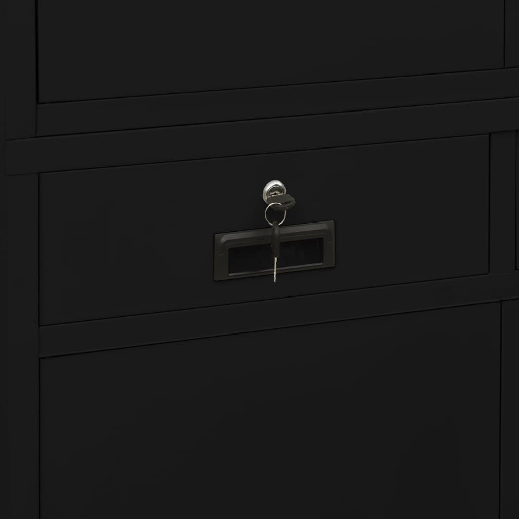 Büroschrank Schwarz 90x40x180 cm Stahl