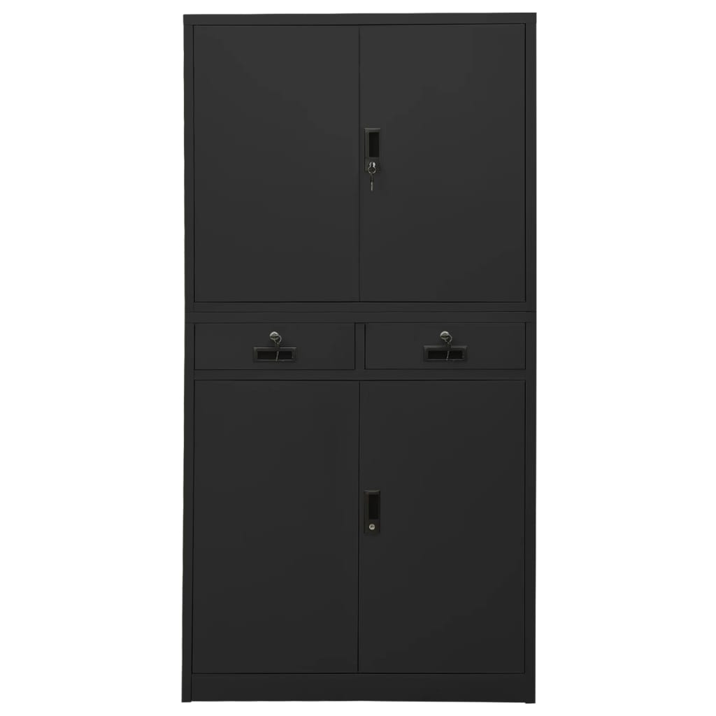 Armoire de bureau anthracite 90x40x180 cm en acier
