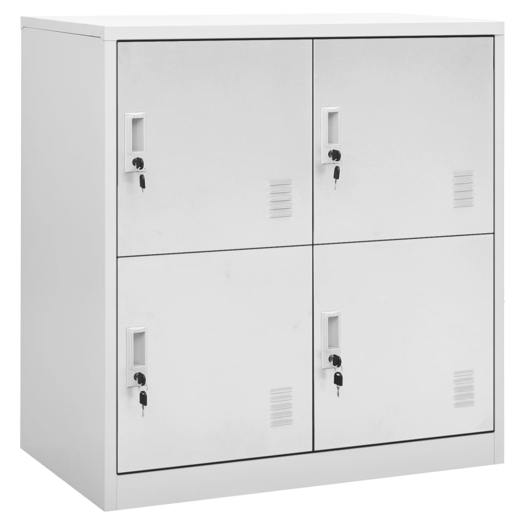 Locker cabinet light grey 90x45x92.5 cm steel
